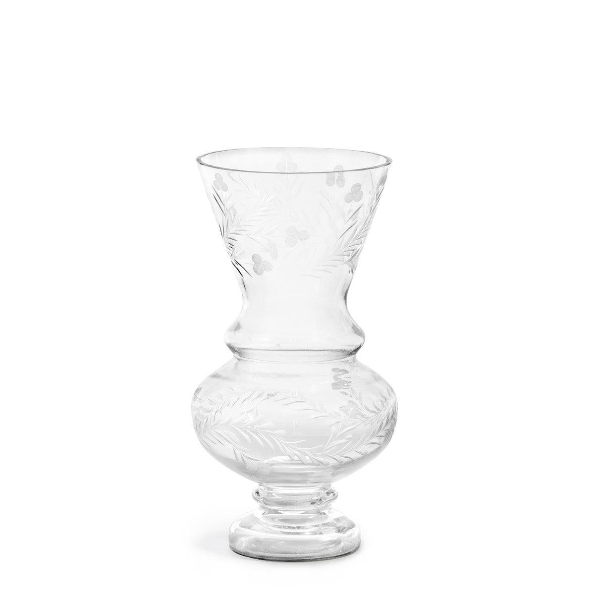Wallace Etched Glass Vase, Small - Signastyle Boutique