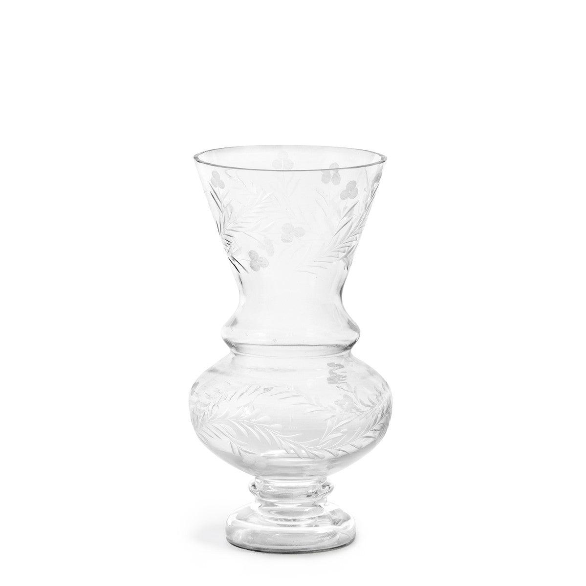 Wallace Etched Glass Vase, Small - Signastyle Boutique