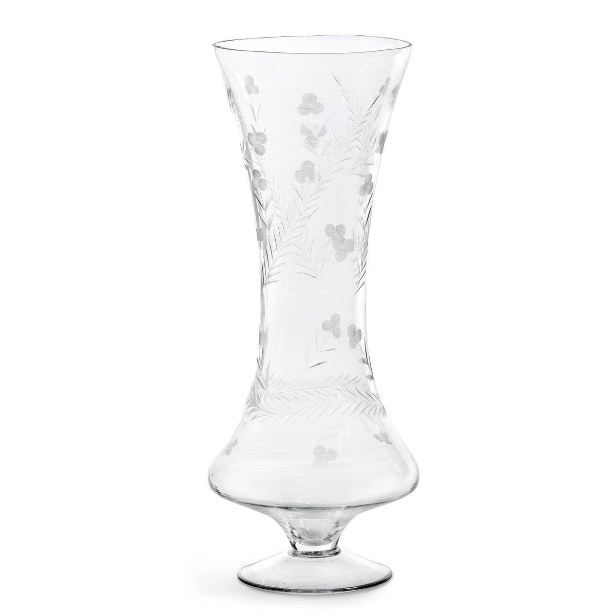 Zelda Etched Glass Vase, Large - Signastyle Boutique