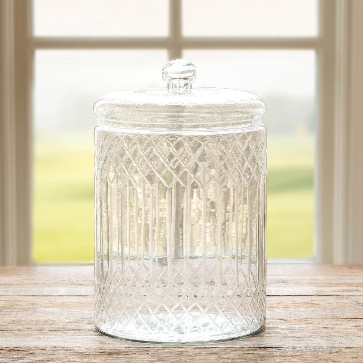 Carraway Etched Glass Canister, Large - Signastyle Boutique