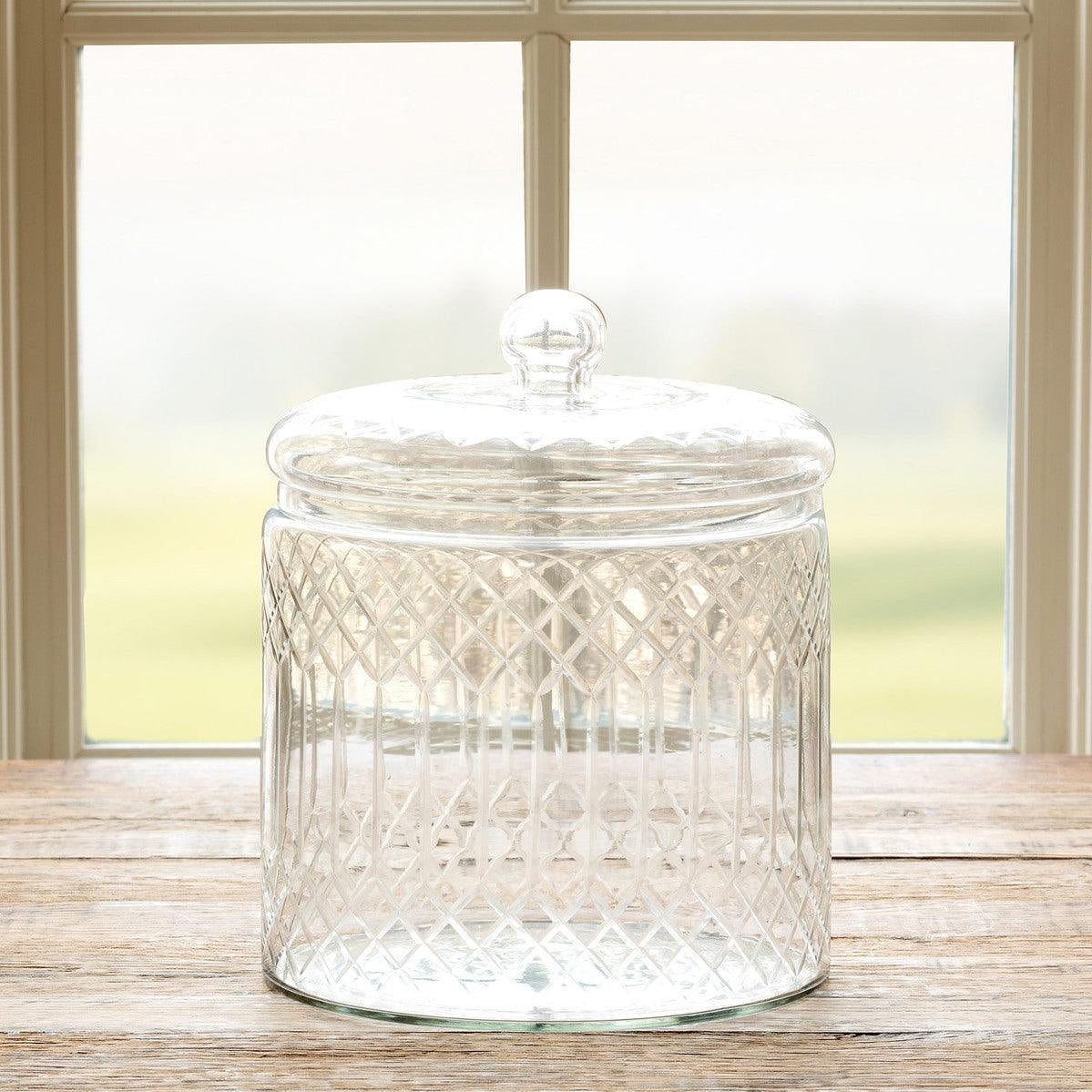 Carraway Etched Glass Canister, Medium - Signastyle Boutique