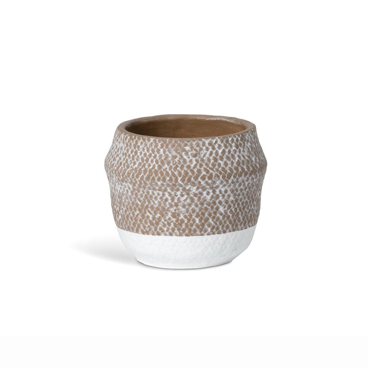 Woven Pattern Cement Pot, Small - Signastyle Boutique