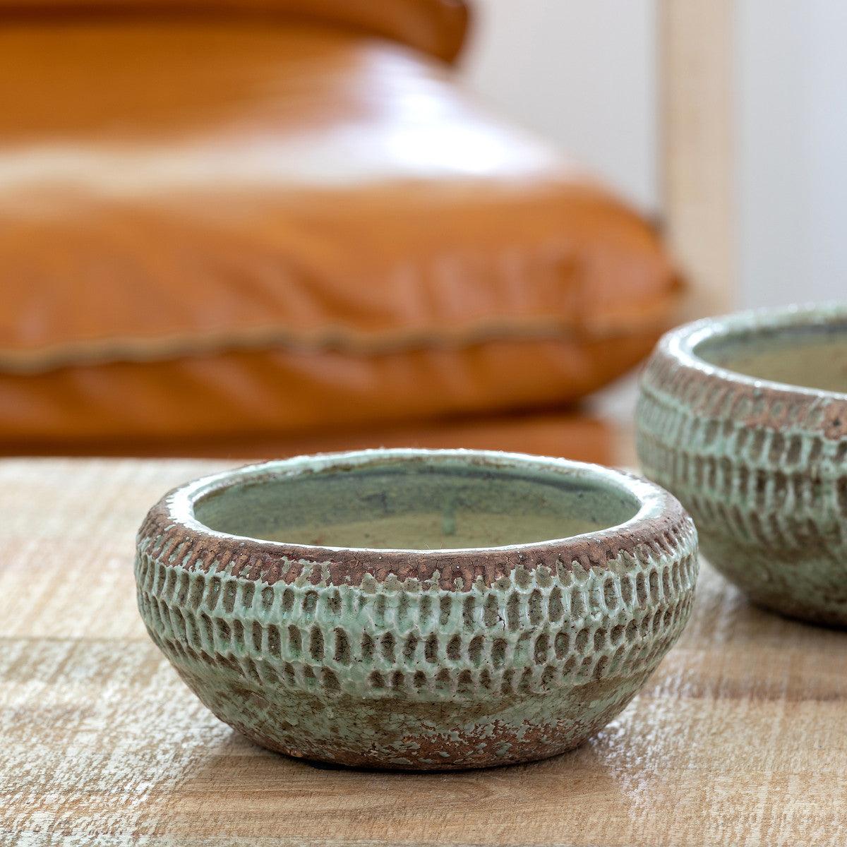 Yuma Pattern Low Ceramic Bowl, Small - Signastyle Boutique