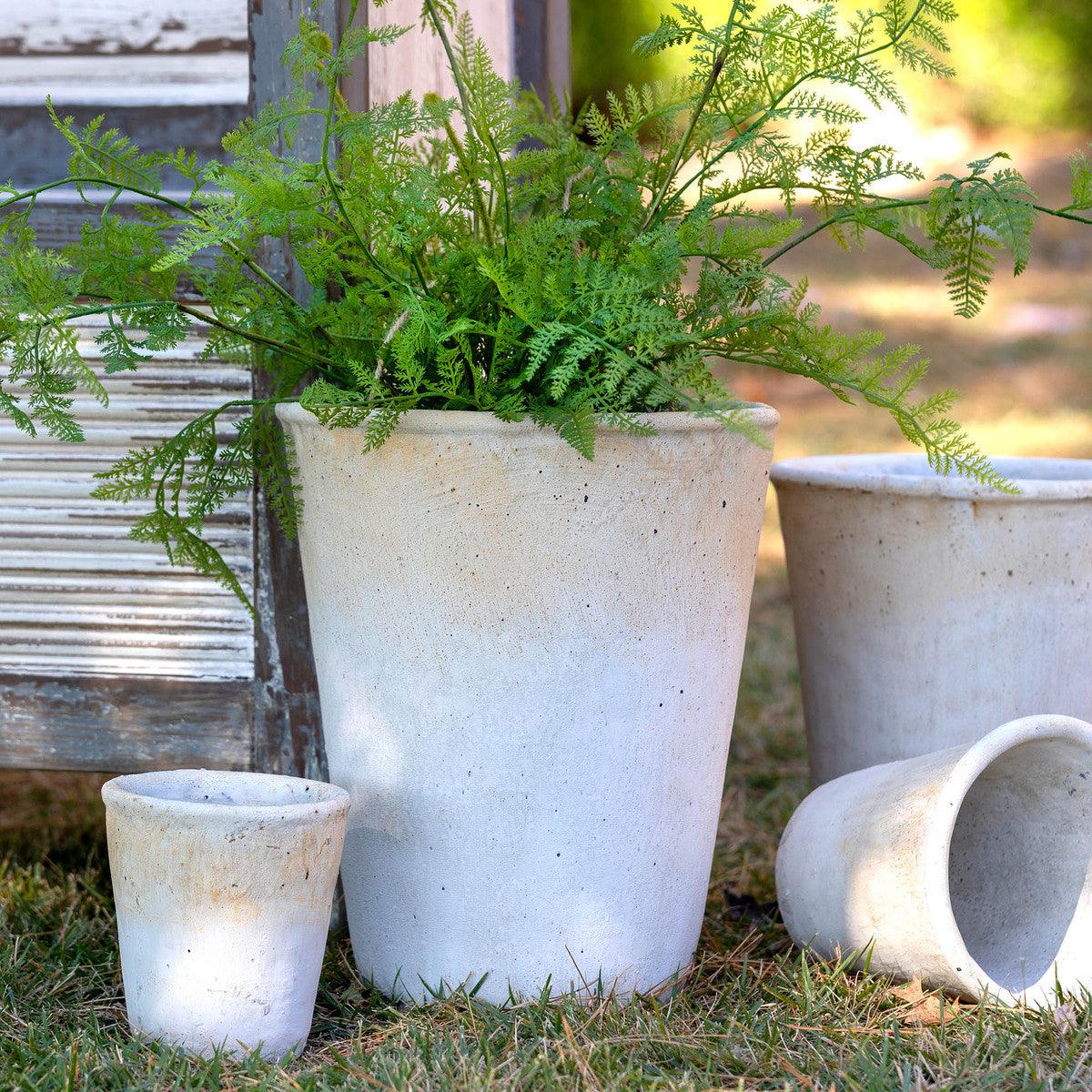 Distressed Concrete Tall Planter, Large - Signastyle Boutique