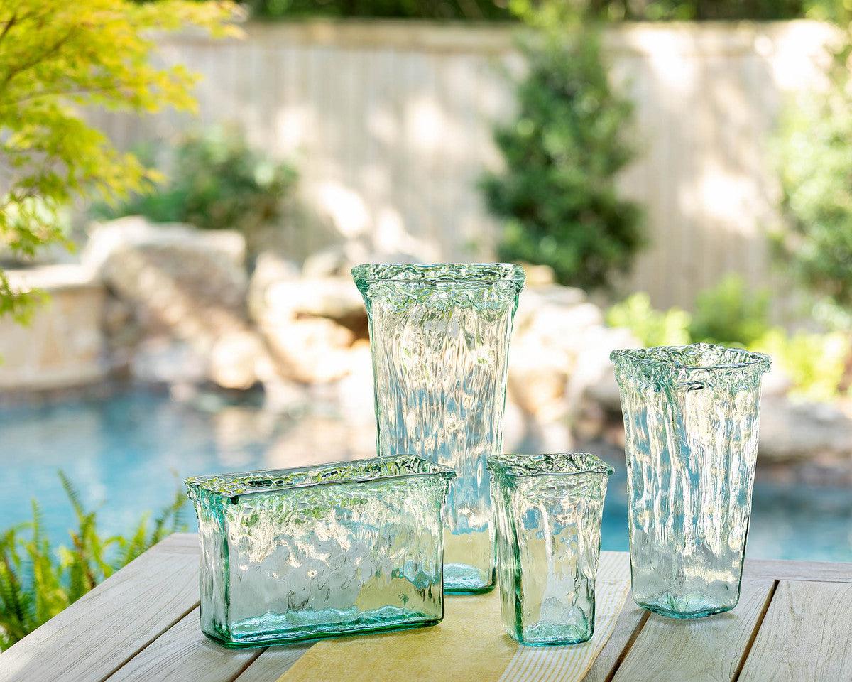 Oceana Organic Glass Square Vase, Large - Signastyle Boutique