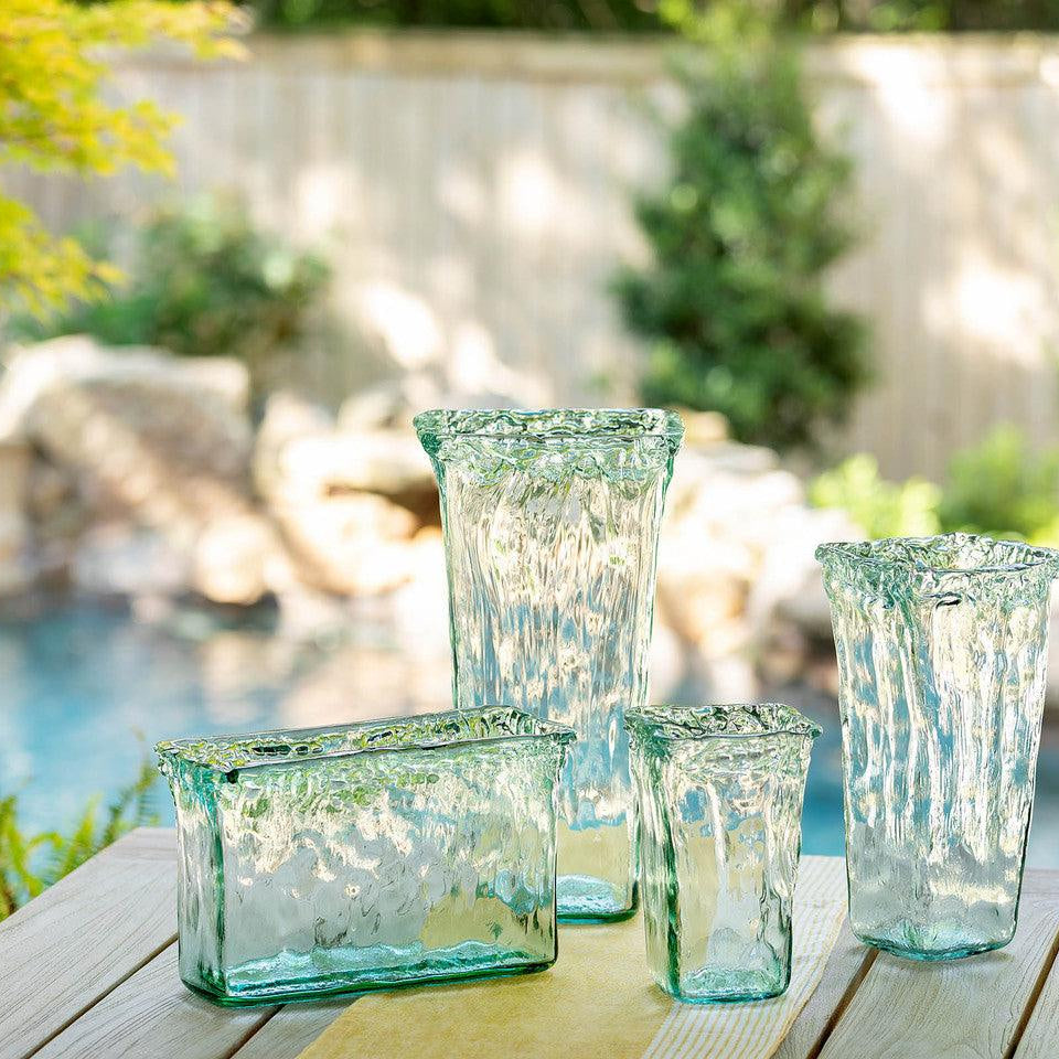 Oceana Organic Glass Square Vase, Large - Signastyle Boutique