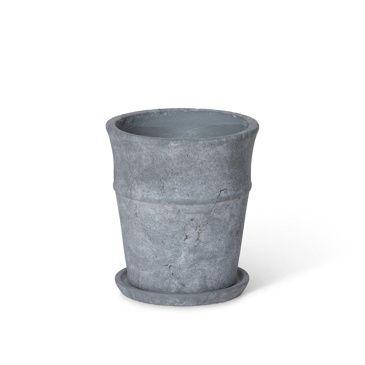 Meyer Cement Garden Pot w/ Tray, 7.25" - Signastyle Boutique