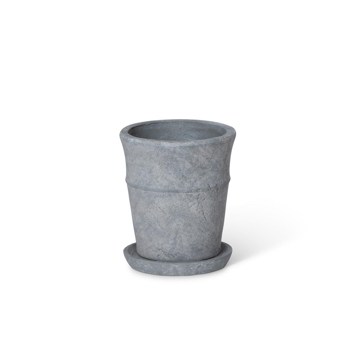 Meyer Cement Garden Pot w/ Tray, 5.5" - Signastyle Boutique