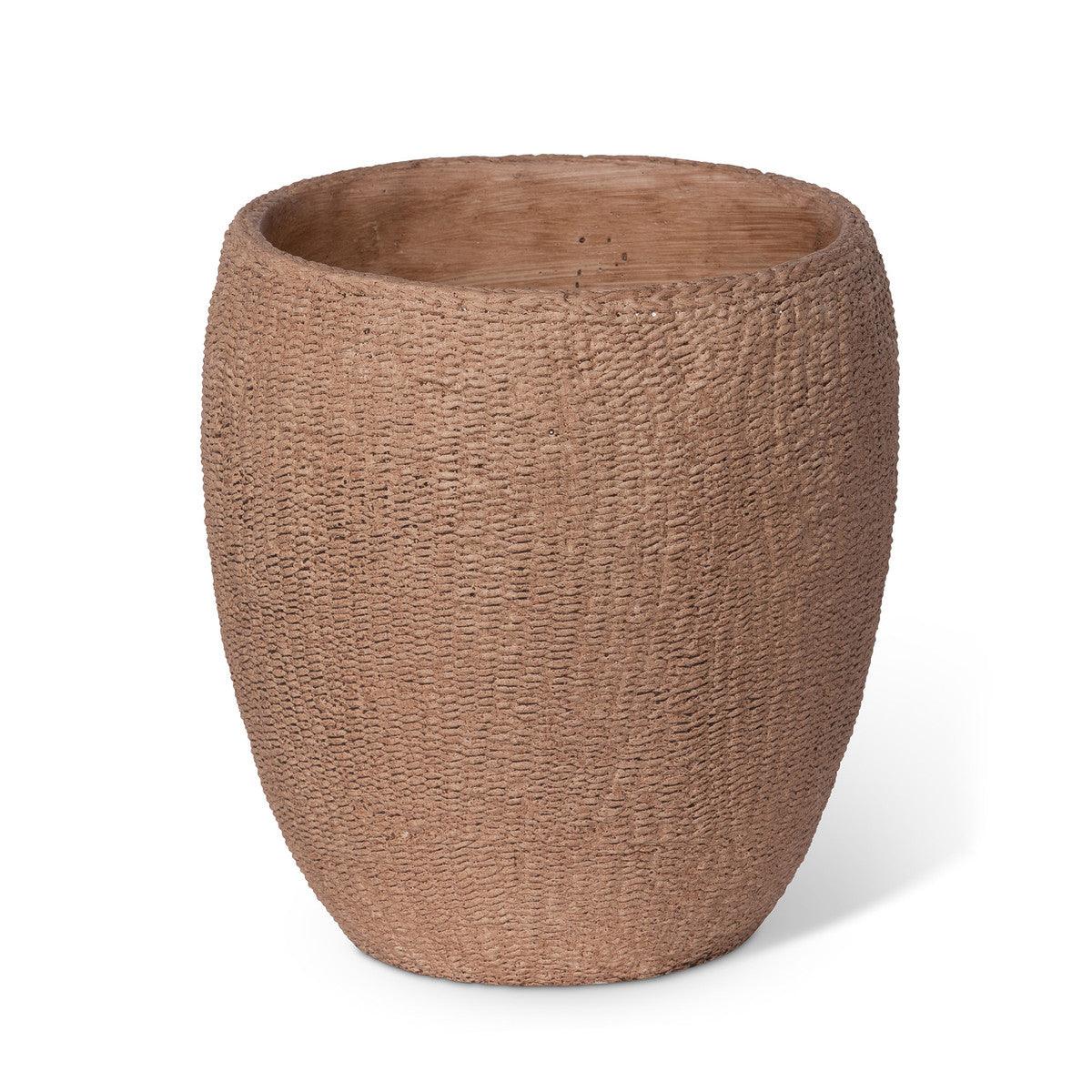 Seagrass Relief Pattern Cement Pot, 10" - Signastyle Boutique