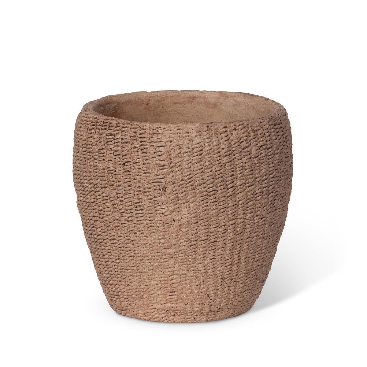 Seagrass Relief Pattern Cement Pot, 8" - Signastyle Boutique