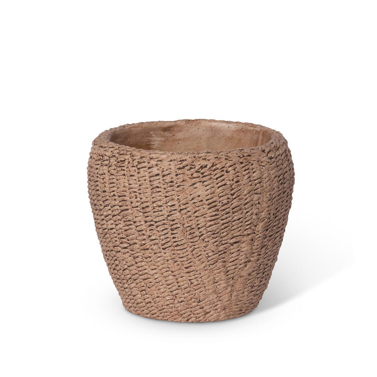 Seagrass Relief Pattern Cement Pot, 6" - Signastyle Boutique