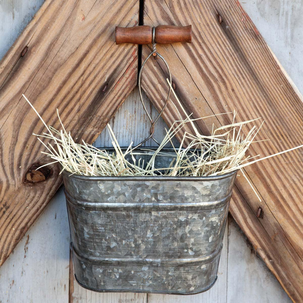 Galvanized Hanging Bucket Planter-Containers-Rustic Barn Boutique