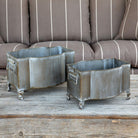 Handsome Footed Metal Planter, Set of 2 - Signastyle Boutique