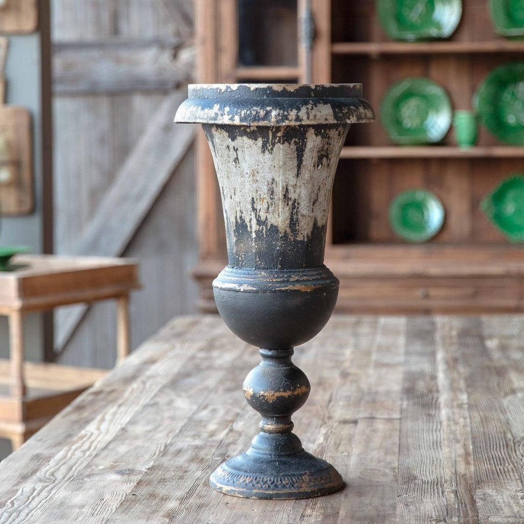Black Mantel Urn-Containers-Rustic Barn Boutique