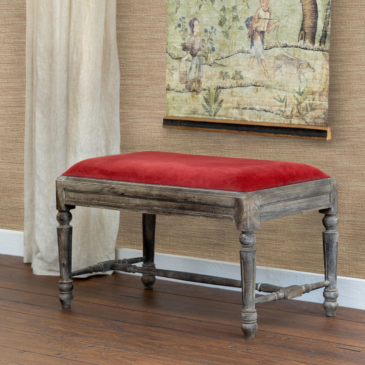 Manor Cotton Velvet Upholstered Bench-Furniture-Rustic Barn Boutique