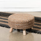 Woven Recycled Leather Stool - Signastyle Boutique