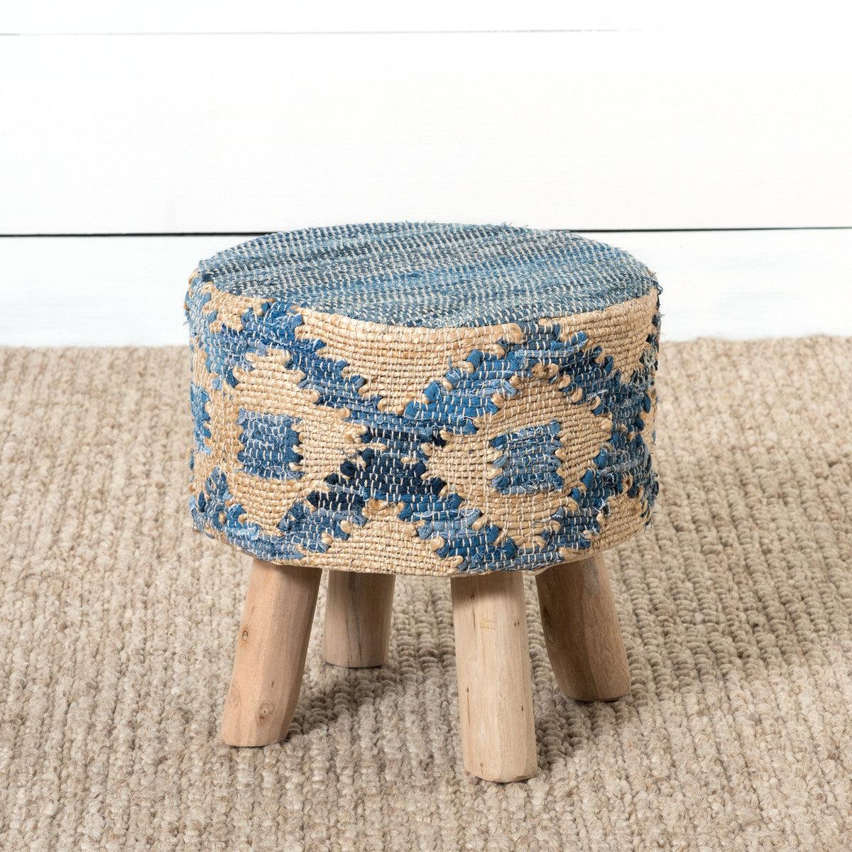 Hemp and Recycled Denim Stool - Signastyle Boutique