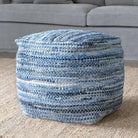 Woven Recycled Denim Pouf - Signastyle Boutique