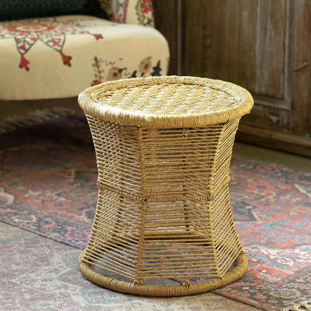 Sanibel Woven Rope Side Table-Furniture-Rustic Barn Boutique