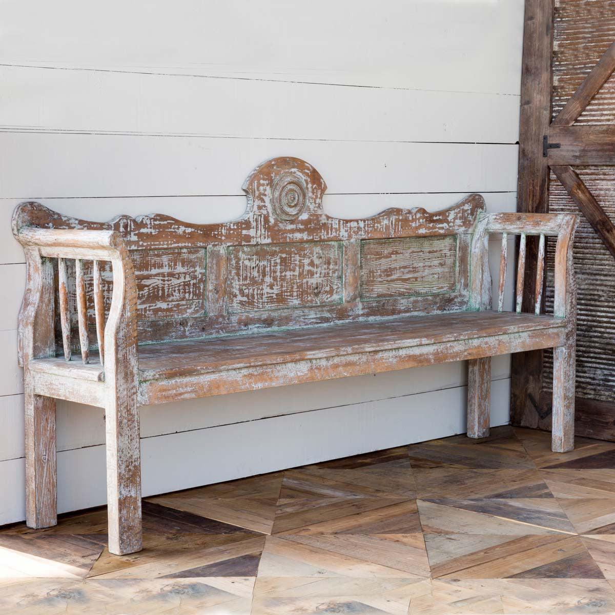 Aged Painted Bench - Signastyle Boutique