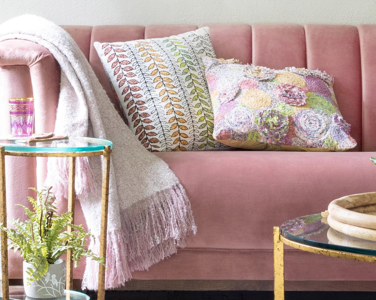 Embroidered Vine Pattern Pillow - Signastyle Boutique