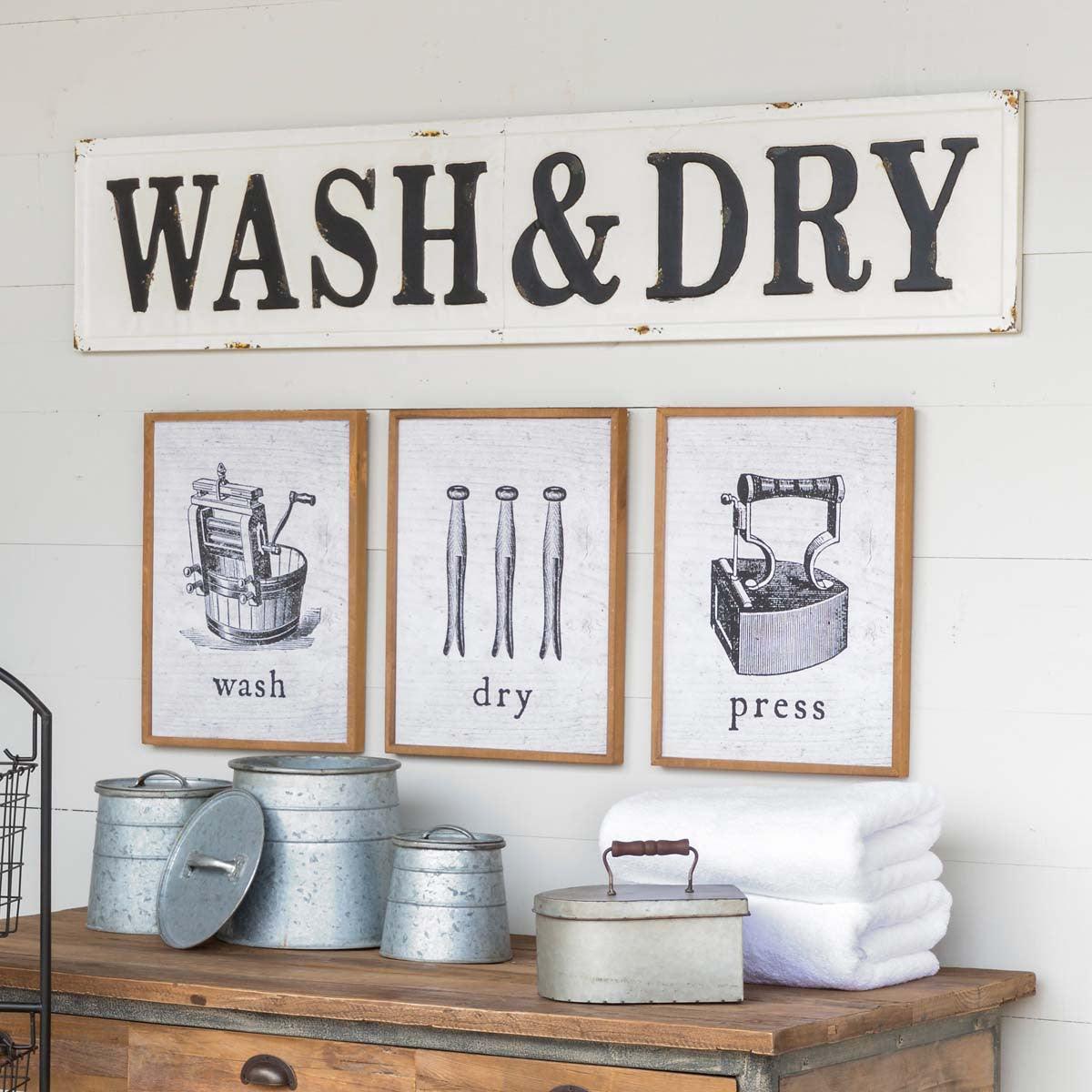 Embossed Metal Wash & Dry Sign - Signastyle Boutique