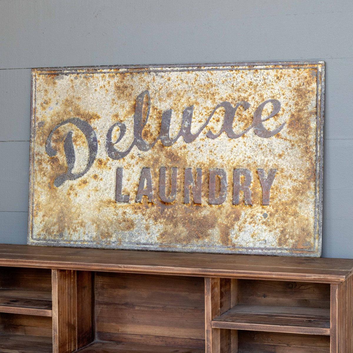 Aged Metal Deluxe Laundry Sign - Signastyle Boutique