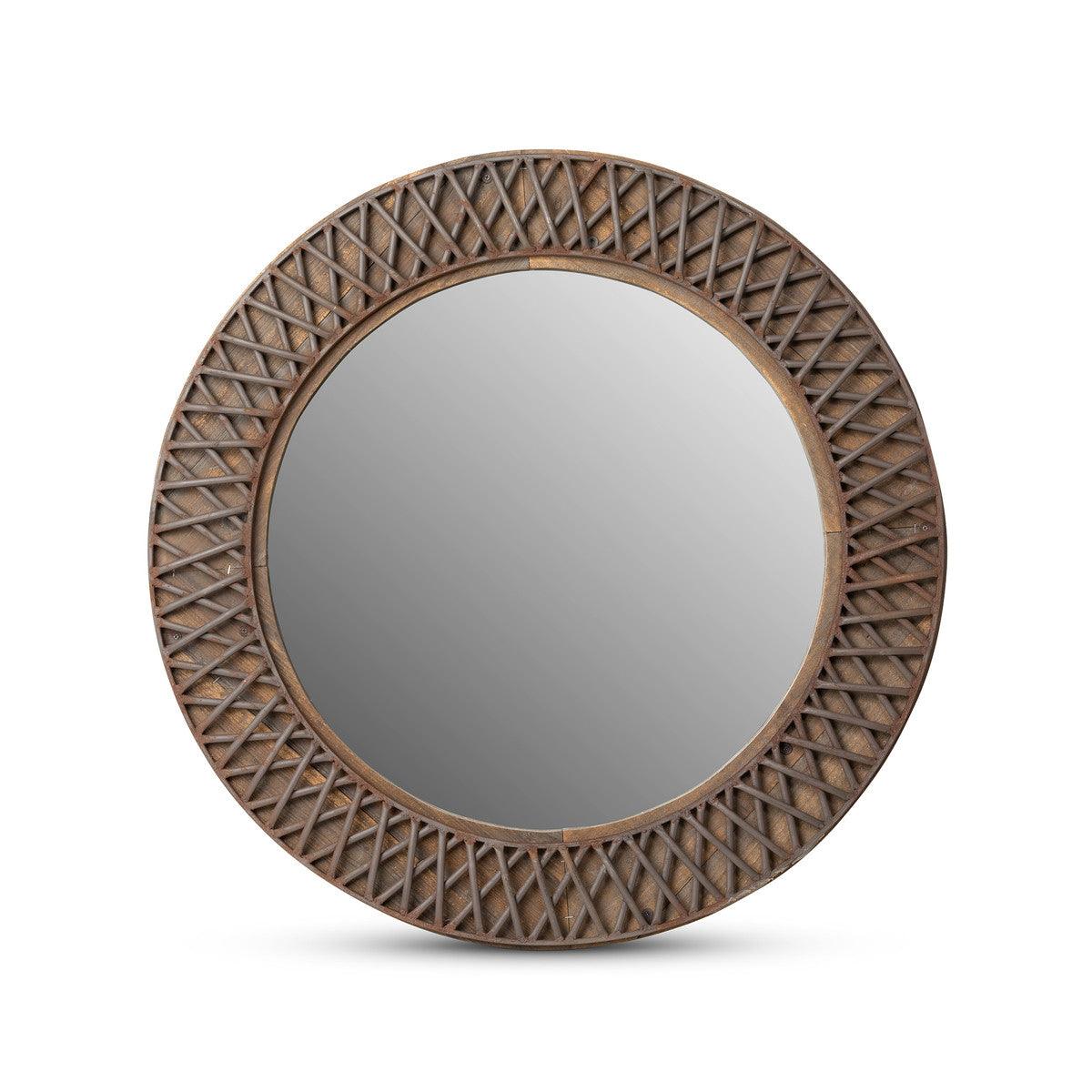 Iron Lattice Round Wall Mirror - Signastyle Boutique