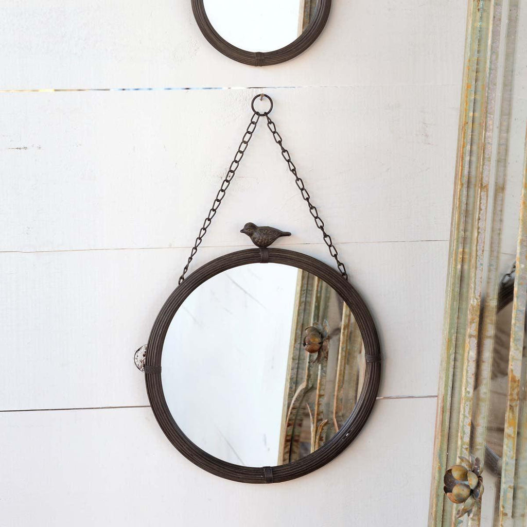 Hanging Bird Mirror, Large-Wall décor-Rustic Barn Boutique