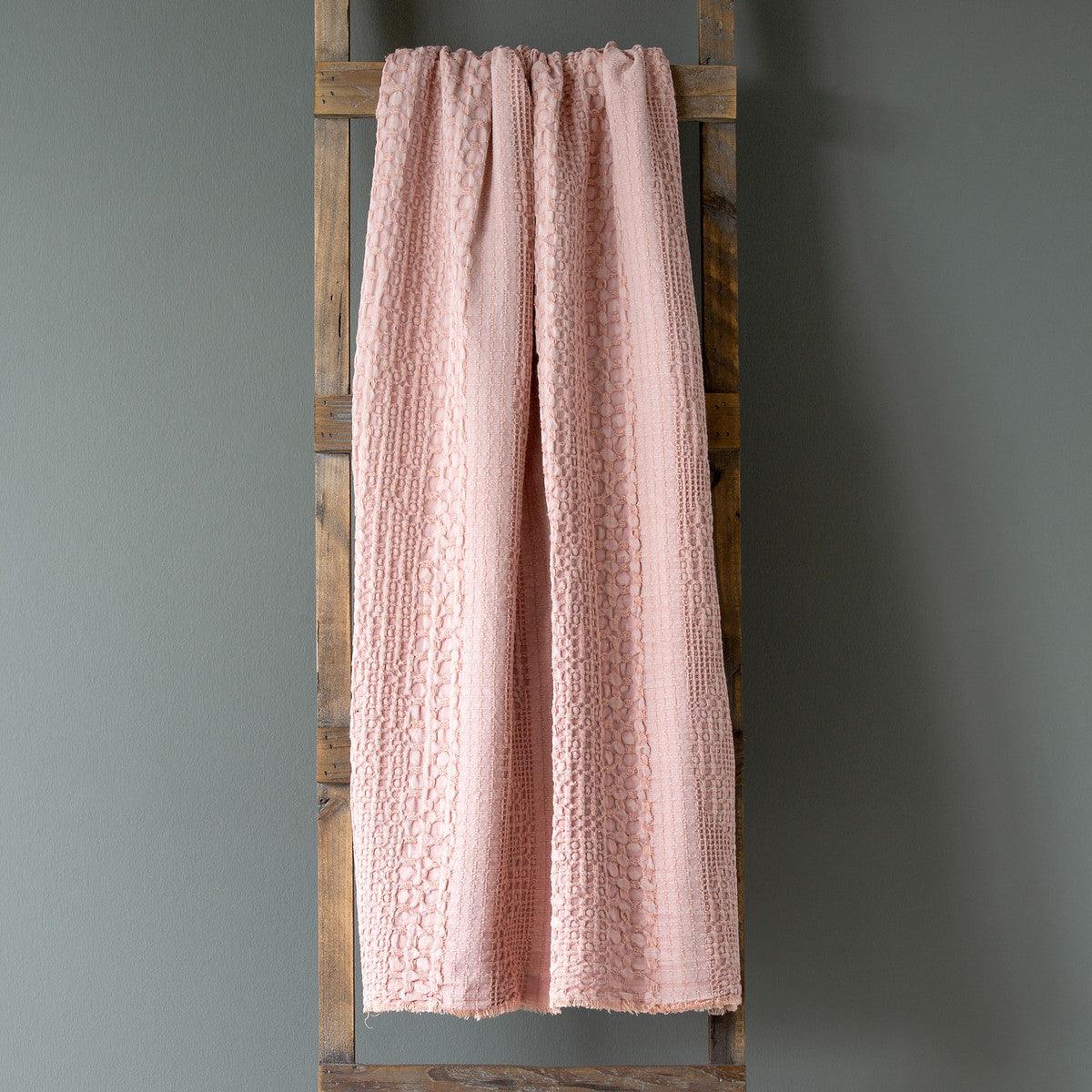 Heathered Waffle Weave Throw, Faded Coral - Signastyle Boutique