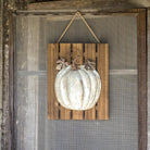 Embossed Metal Pumpkin on Wooden Door Plaque - Signastyle Boutique