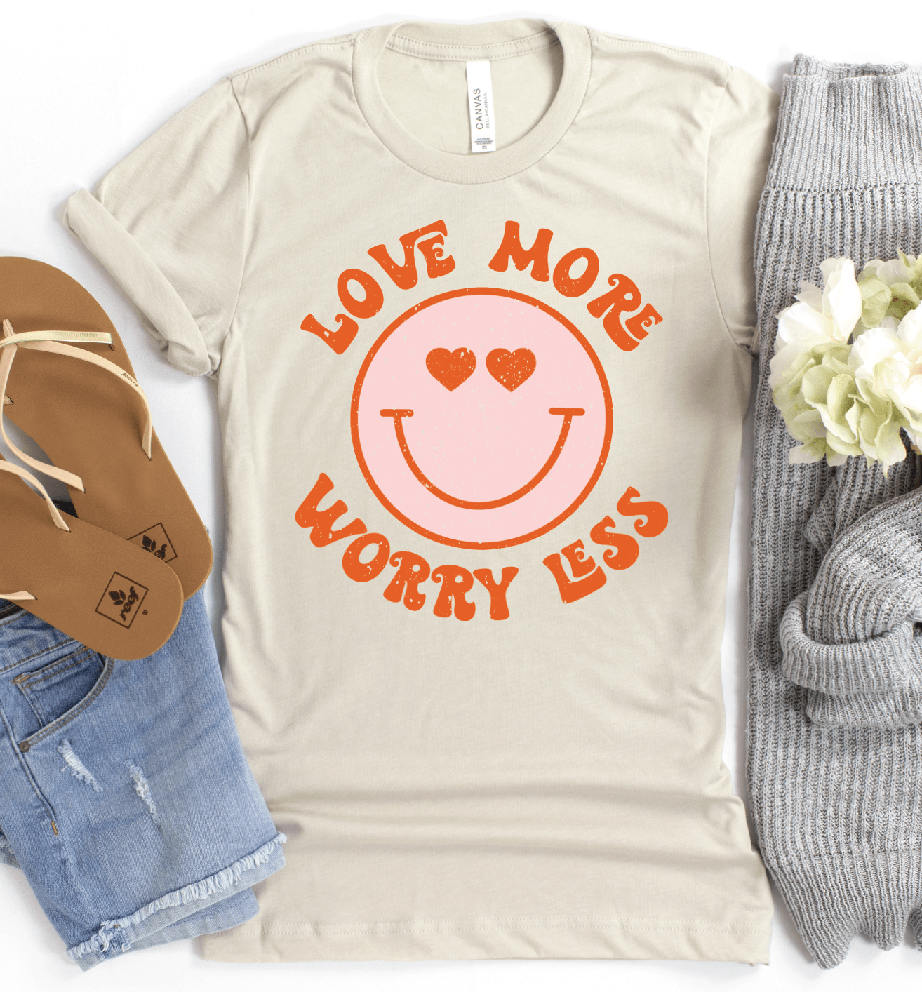 Love More Worry Less ❤️-Graphic Tee-Rustic Barn Boutique