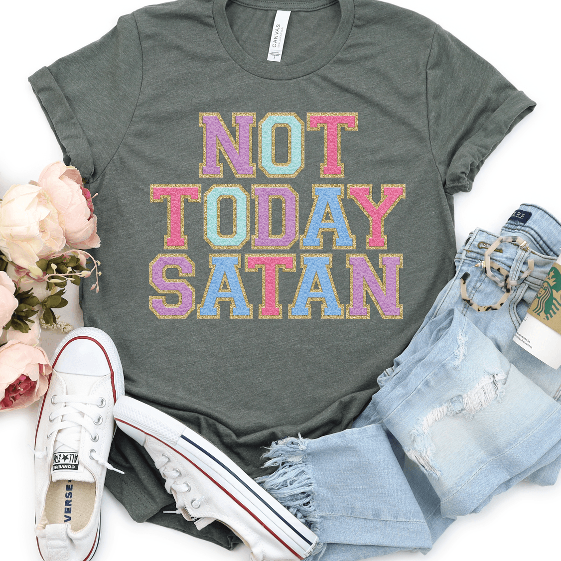 NOT TODAY SATAN Patch Letter (Printed) - Signastyle Boutique