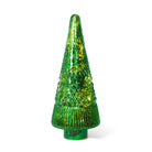 Festive Green Glass Lighted Christmas Tree, 18 in. - Signastyle Boutique
