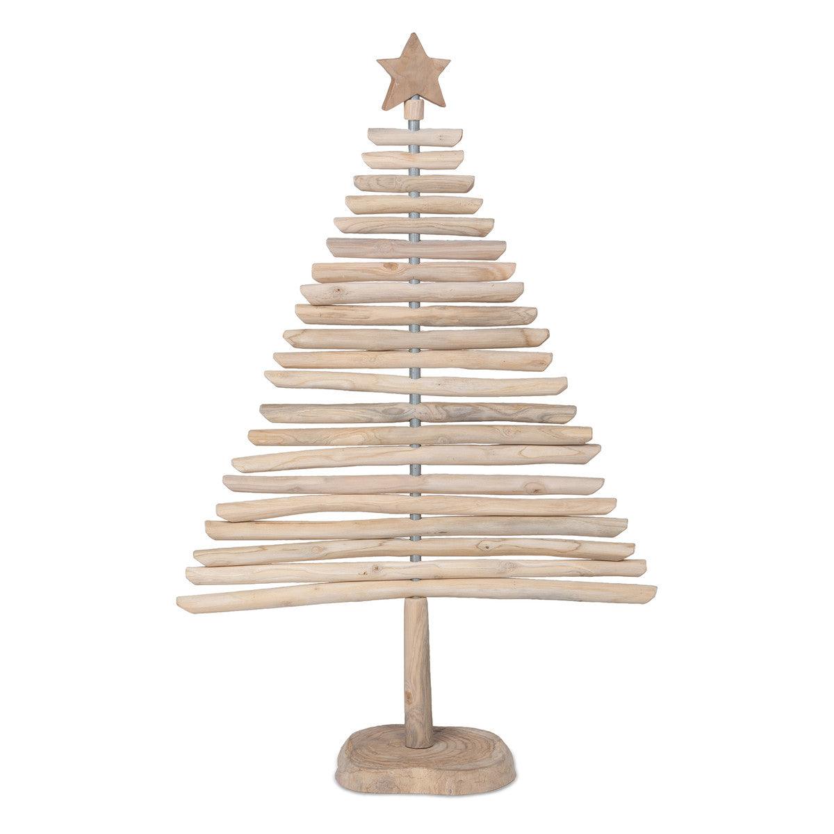 Rustic Teak Wood Christmas Tree, 50 in. - Signastyle Boutique
