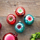 Red and Blue Glass Vintage-Style Reflector Ornaments, 4 Assorted Styles - Signastyle Boutique