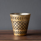 Antique Gold Cross Pattern Mercury Glass Vase, Medium - Signastyle Boutique
