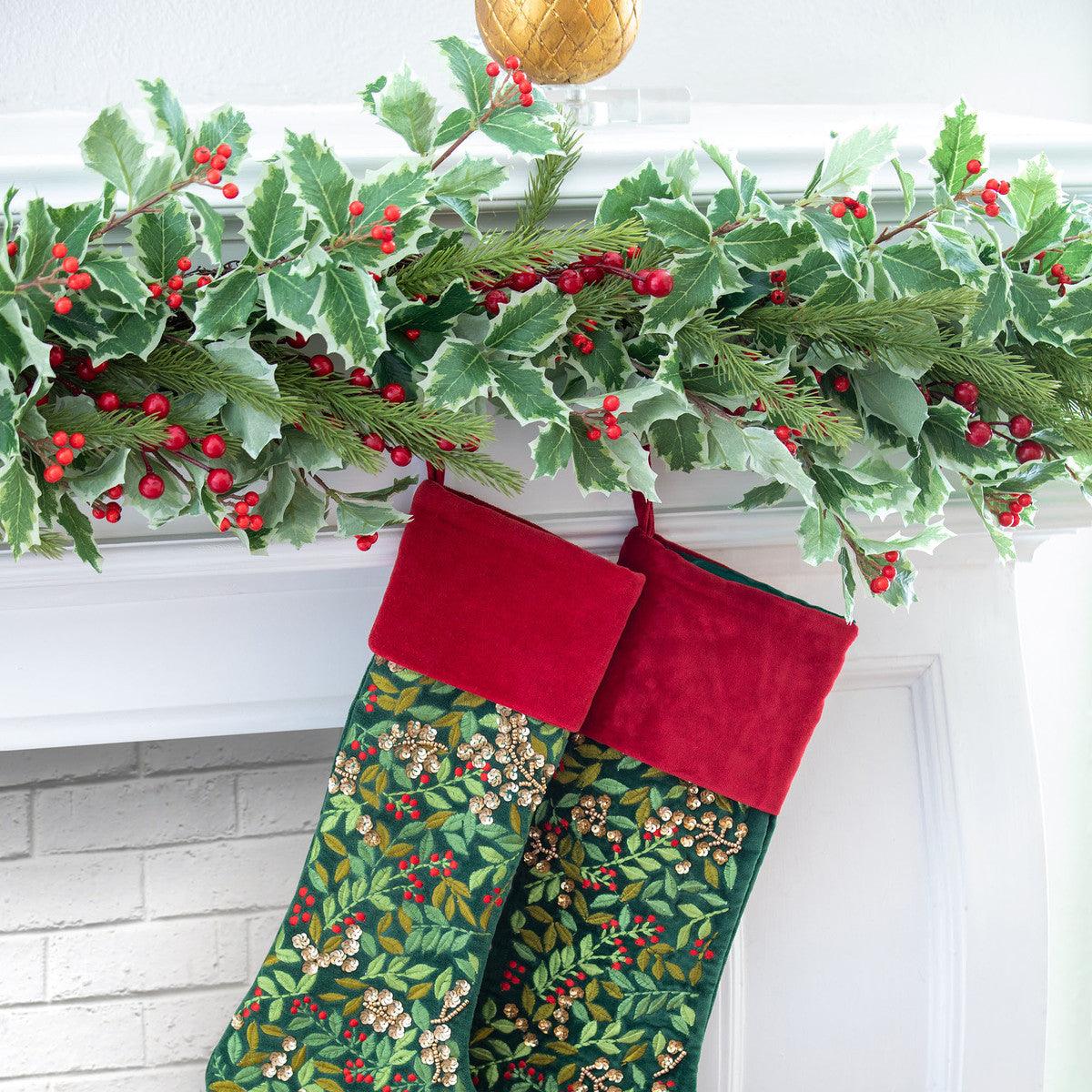 Christmas Cheer Holly and Pine Garland - Signastyle Boutique