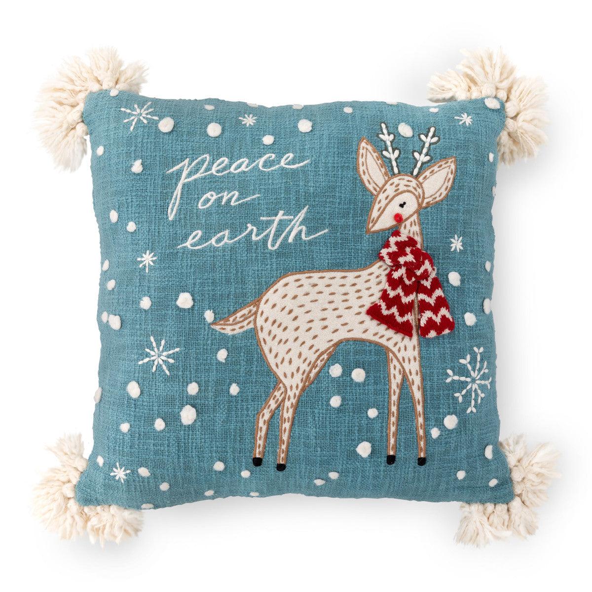 Arctic Deer Embroidered Pillow - Signastyle Boutique