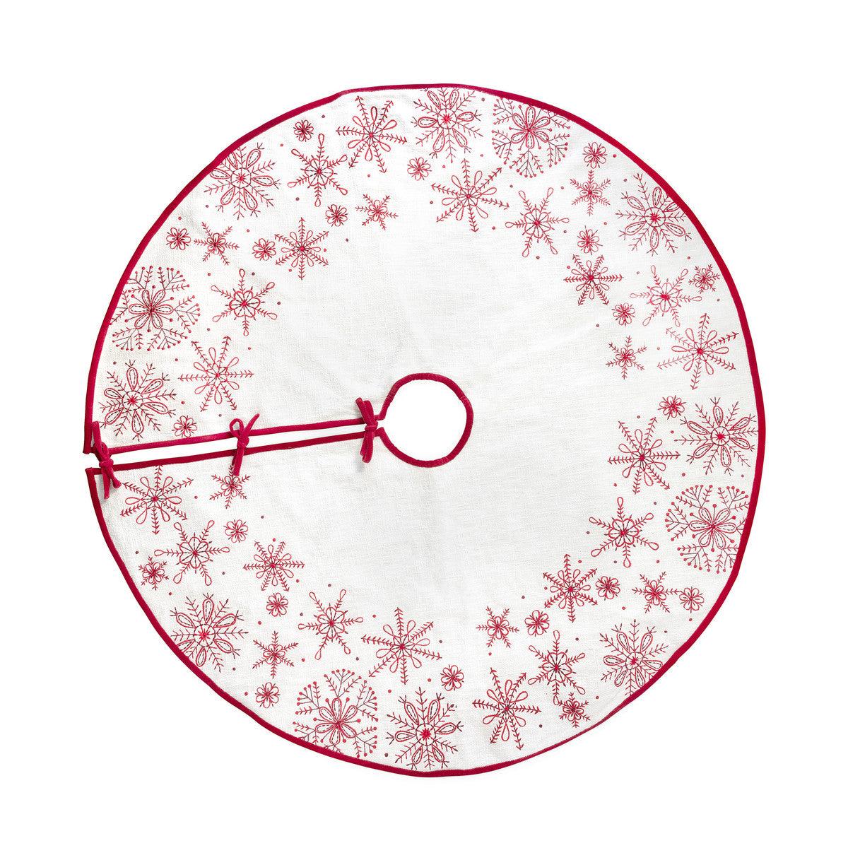 Snowflake Embroidered Tree Skirt - Signastyle Boutique