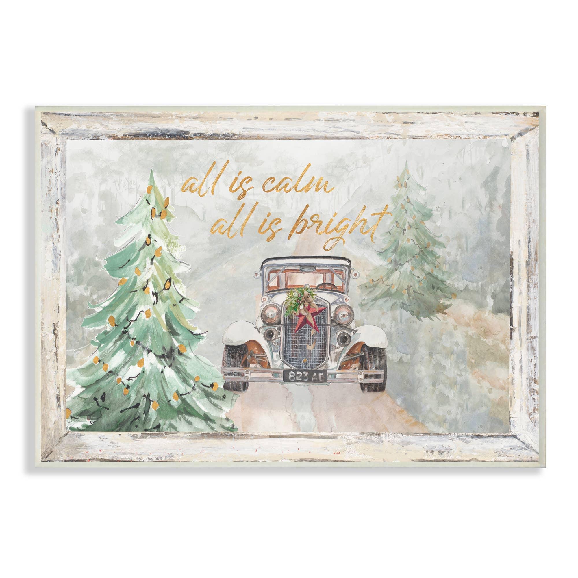 All Is Calm Vintage Christmas 10x15 - Signastyle Boutique