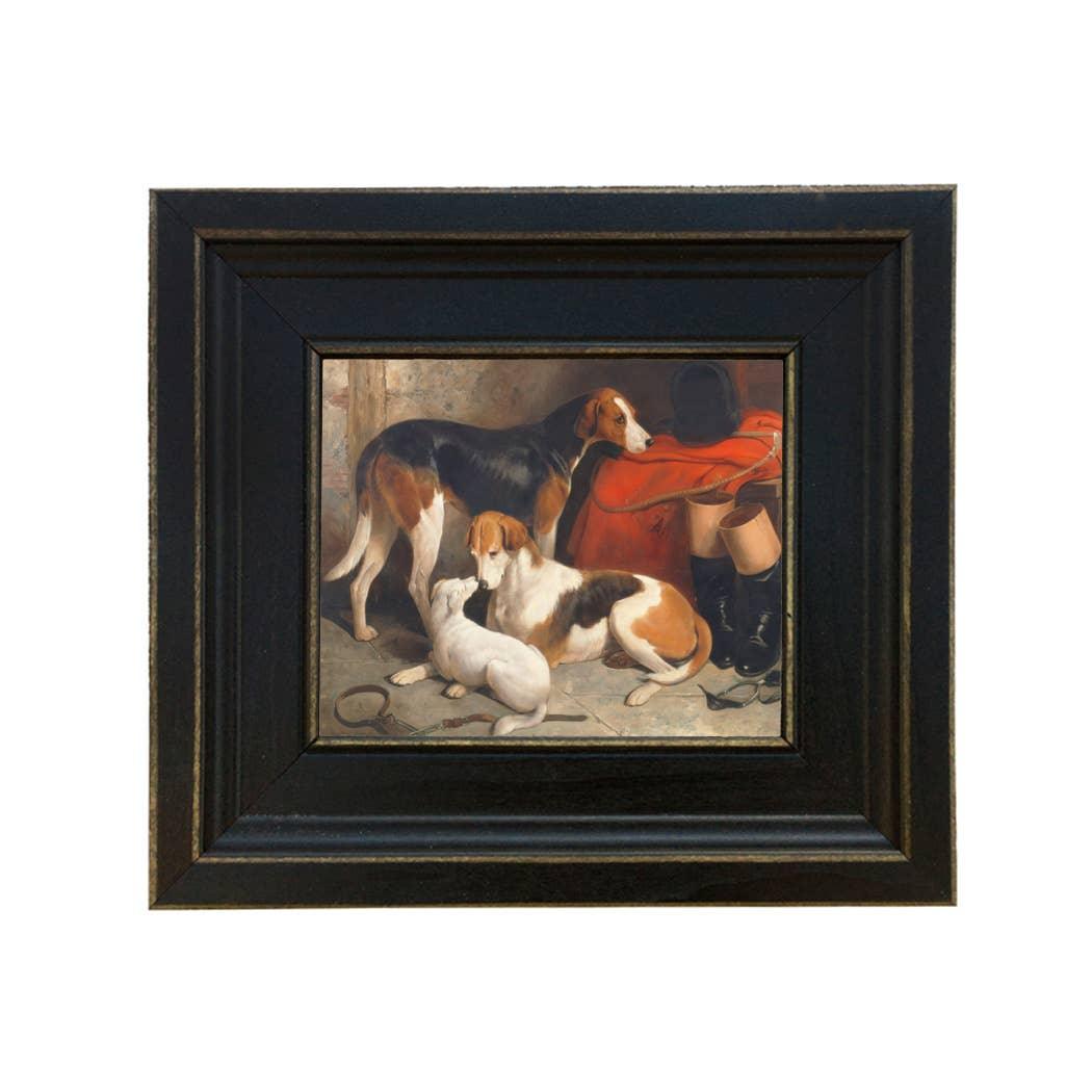 A Couple of Foxhounds with a Terrier - William Barraud Framed Oil Painting Print - Signastyle Boutique