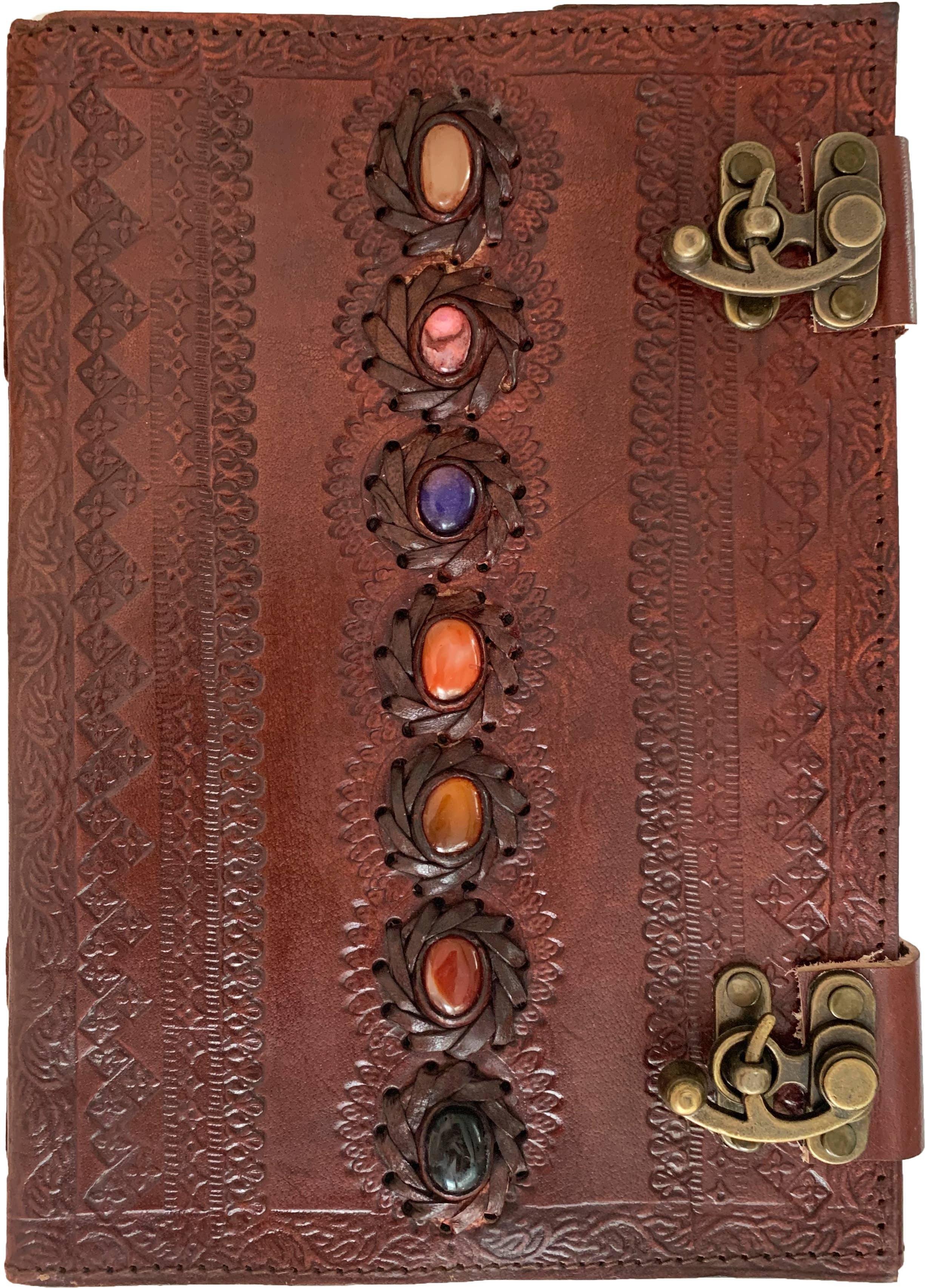 Chakra Stone Leather Sketchbook 7" x 10" - Signastyle Boutique