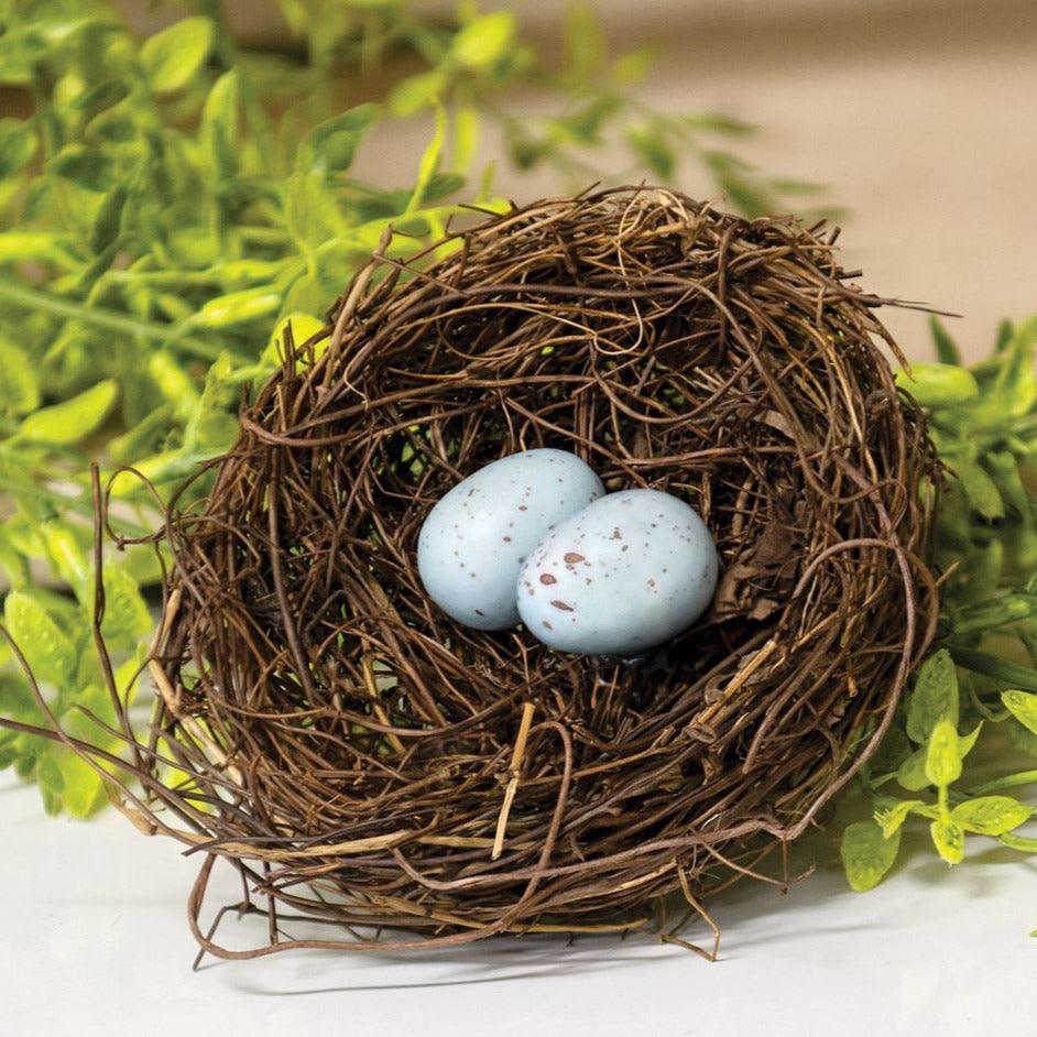 Angelvine Birdnest With Eggs, 4.5"-Home Accents-Rustic Barn Boutique