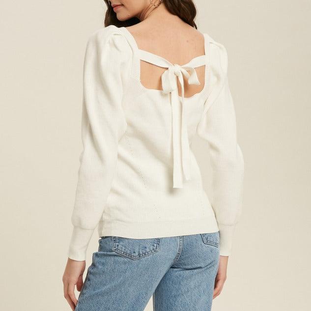 Square Neck Puff Sleeve Pullover - Signastyle Boutique