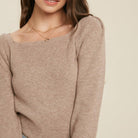 Square Neck Puff Sleeve Pullover - Signastyle Boutique