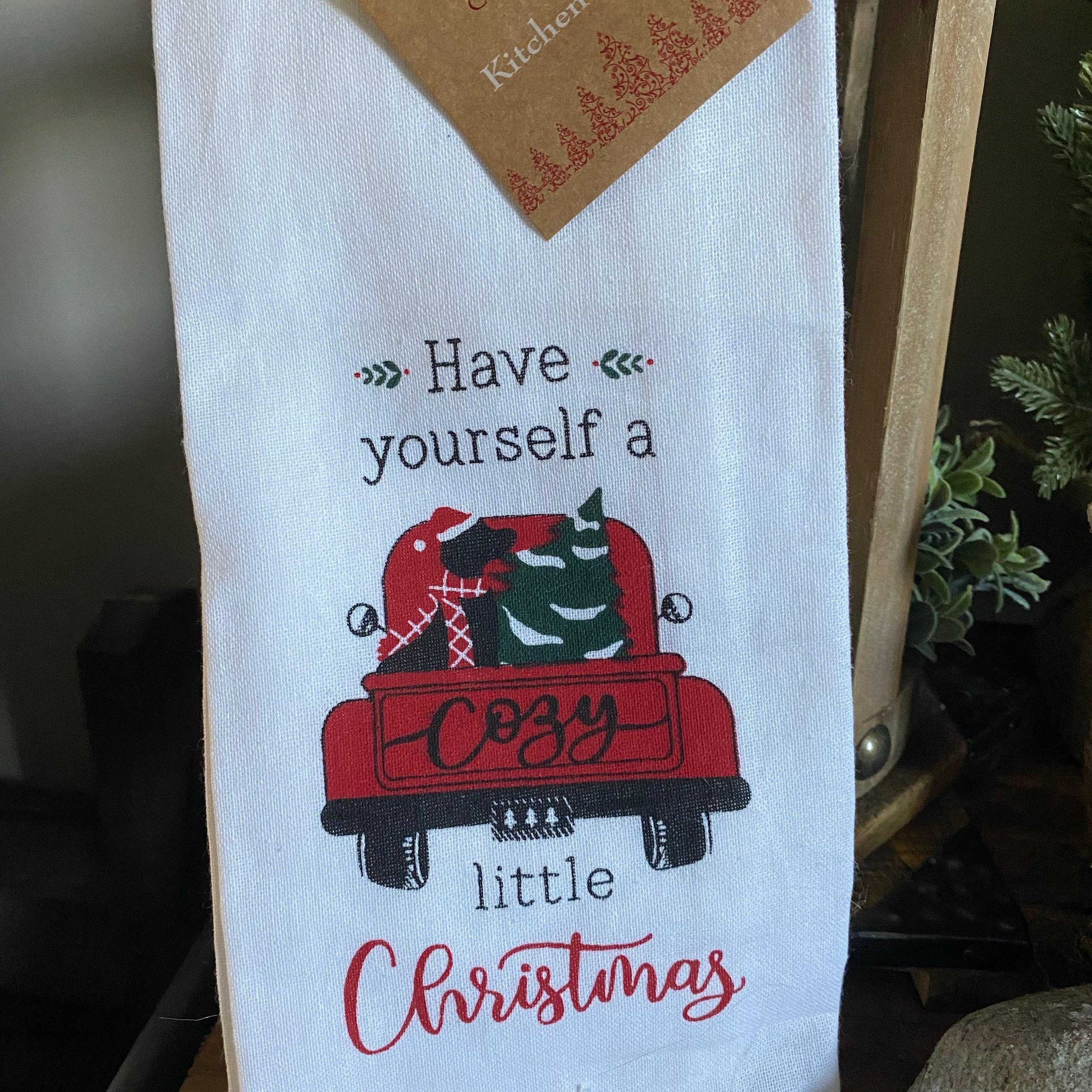 Have Yourself a Cozy Christmas Tea Towel - Signastyle Boutique