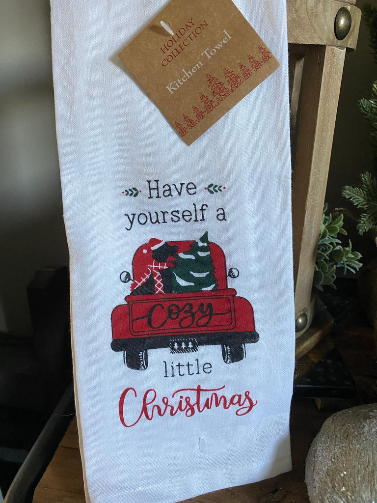 Have Yourself a Cozy Christmas Tea Towel-Tea towel-Rustic Barn Boutique