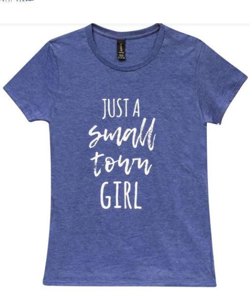 Small Town Girl Tee, Blue-Graphic Tee-Rustic Barn Boutique