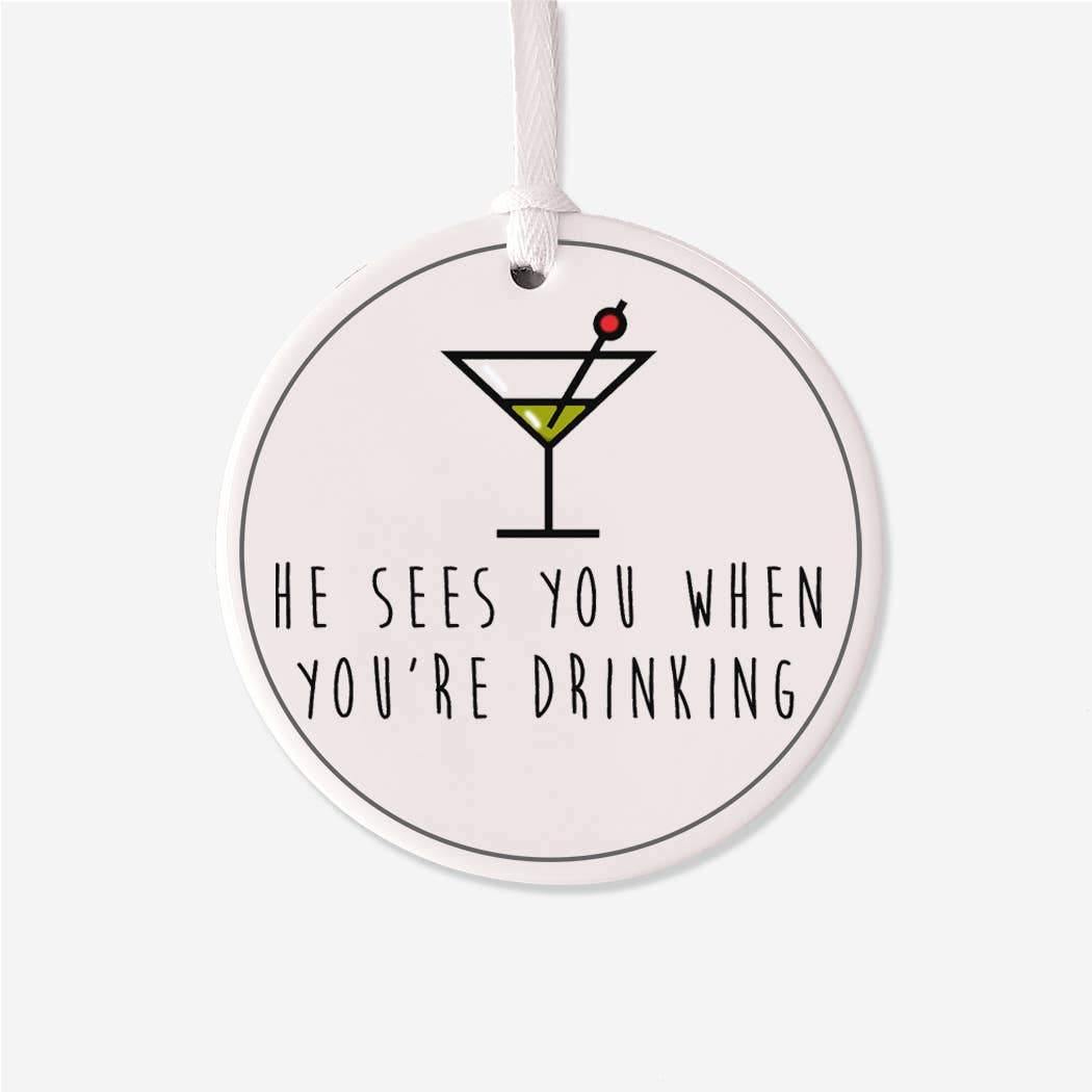 Drinking Christmas Ceramic Ornament - Signastyle Boutique